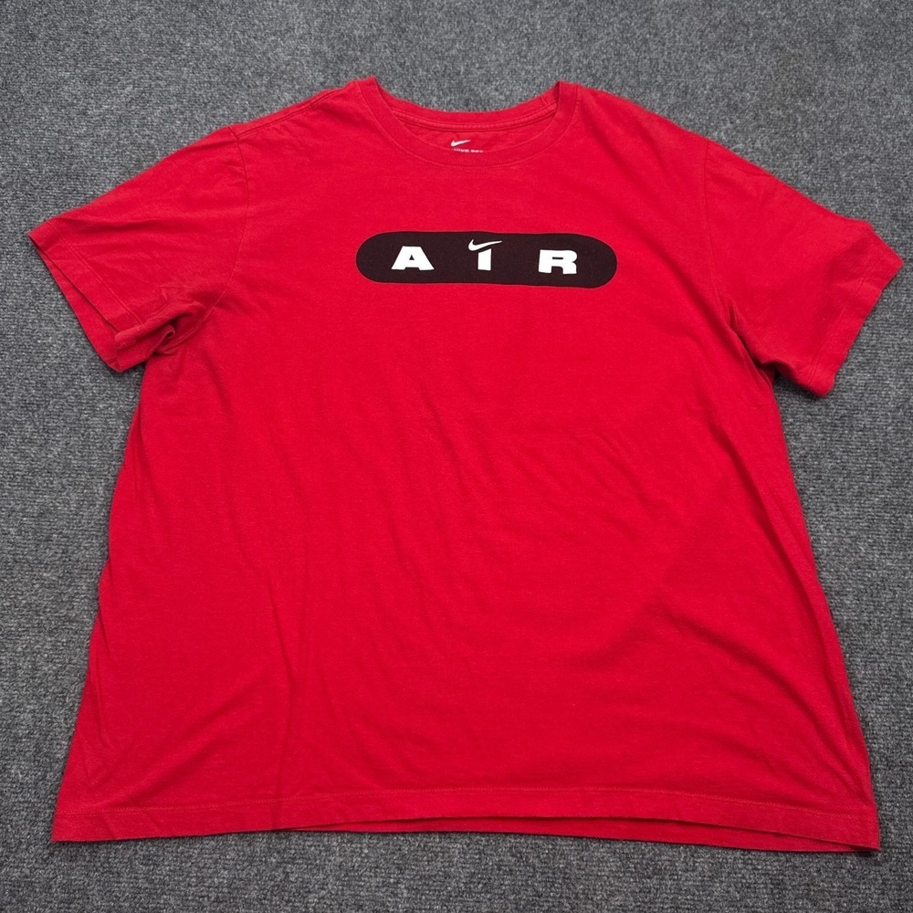 Nike Air Tee Shirt Mens Size XL Red Center Check Logo Gaphic Tee Crew Neck - Picture 3 of 11